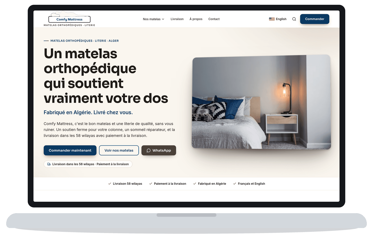 Le site Comfy Mattress conçu par SimplerWebs